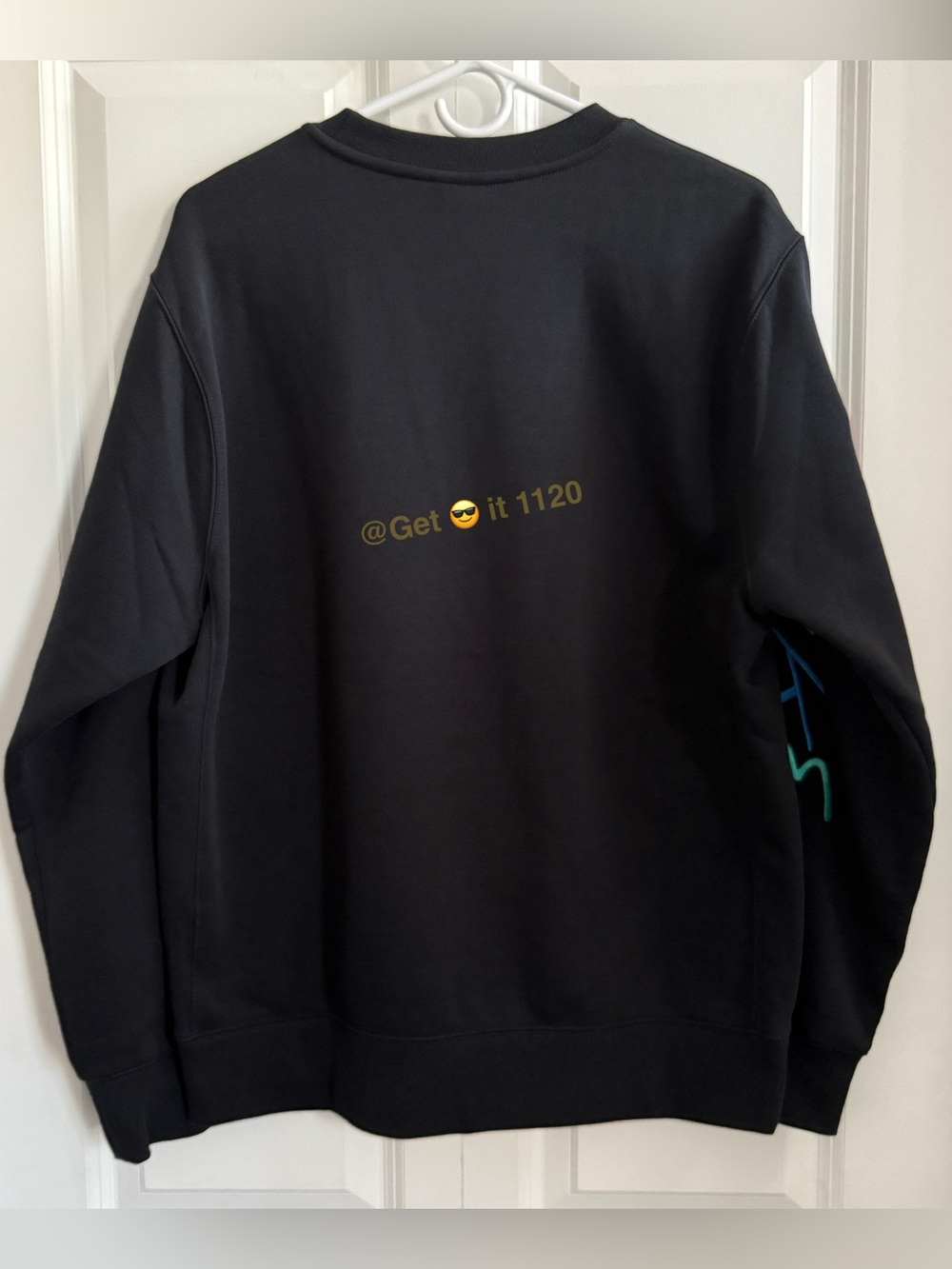 Nike Club Fleece Men's Brushed-Back Graphic Crew FB7475-011 Black Size M - Picture 3 of 10